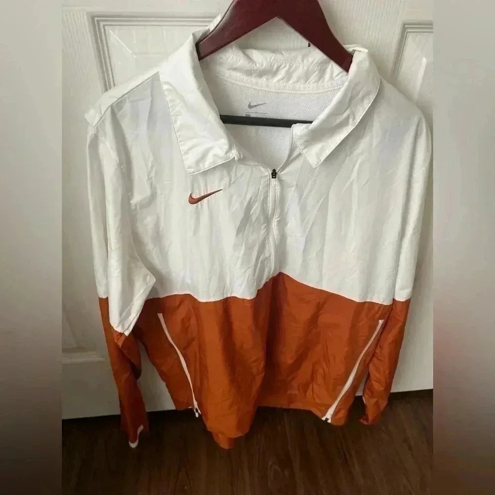 Nike White and Orange Performance Jacket